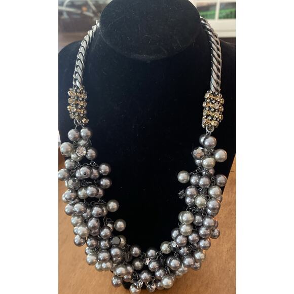 Unbranded Jewelry - Chunky heavy Silver tone beaded multi strand necklace With Stainless Steel Chain